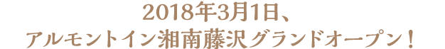 2018年3月1日、アルモントイン湘南藤沢グランドオープン！