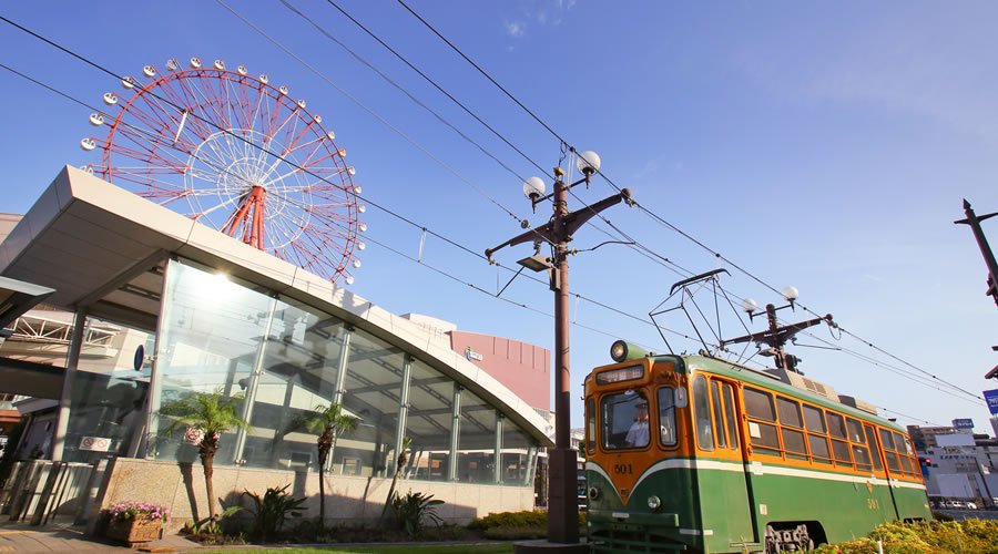 鹿児島中央駅から市電に乗車！